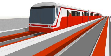 tren istasyonu, tren, ulaşım vektörü, 3 boyutlu illüstrasyon