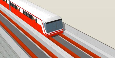 tren istasyonu 3D görüntüleme