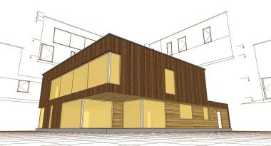 3 boyutlu modern bir ev.