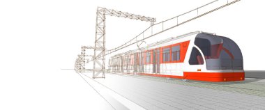 Tren, demiryolunun 3 boyutlu modeliyle yapılmıştır.