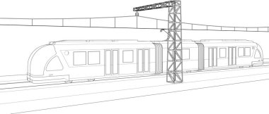 3D illüstrasyon - tren hatları