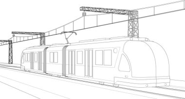 Tren istasyonu. özet vektörü.