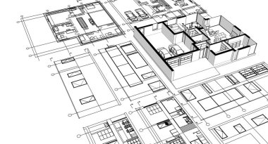 ev çizimi çizimi 3D oluşturma