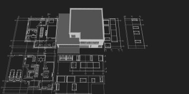 ev planı çizimi 3 boyutlu illüstrasyon