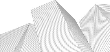 Mimari sanat konseptinde soyut çizgiler, minimum geometrik şekiller.