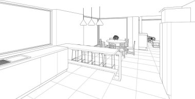 iç tasarım çizimi