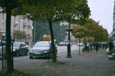 Kyiv, Ukrayna - Ekim 24: Kiev sokakları Ekim 24, 216 Kiev, Ukrayna