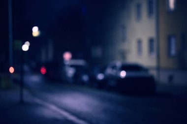 soyut bulanık şehir gece caddesi