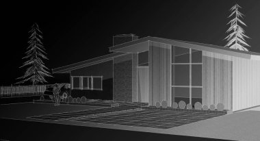 3 boyutlu resimli modern ev