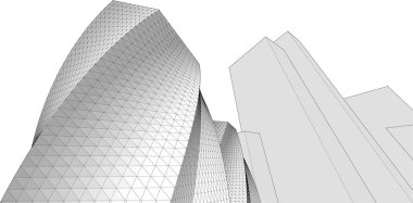 Mimari sanat konseptinde soyut çizgiler, minimum geometrik şekiller.