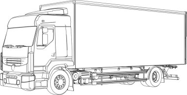 kamyon vektörü. beyaz arkaplanda izole.