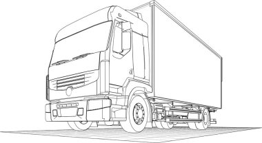 kamyon kargo vektör illüstrasyonu