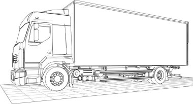 Beyaz arka plan üzerinde izole kargo kamyon