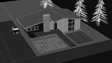 3d biçiminde bir kulübe