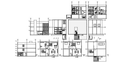 Siyah beyaz ev planı.