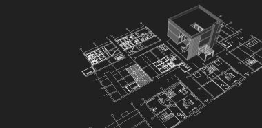 soyut mimari duvar kağıdı tasarımı, dijital konsept arkaplan