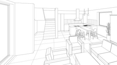 Oturma odasının içinde.