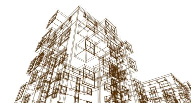 soyut mimari duvar kağıdı tasarımı, dijital konsept arkaplan