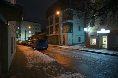 İsveç 'teki Stockholm şehrinin gece manzarası