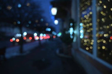 Bulanık arkaplan, şehir ışıkları, bokeh
