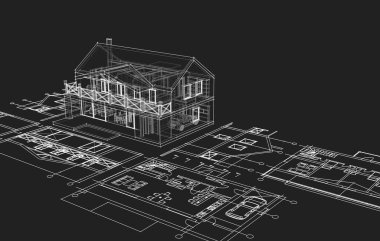 3 boyutlu resimli ev kavramı