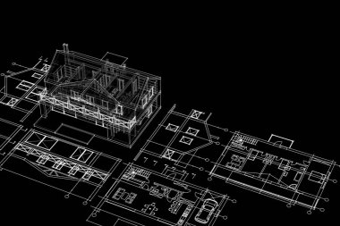 ev inşa konsepti 3D illüstrasyon