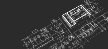 mimari çizimler 3 d illüstrasyon - illüstrasyon