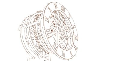 Beyaz arkaplanda altın bir zincir oluşturuluyor.