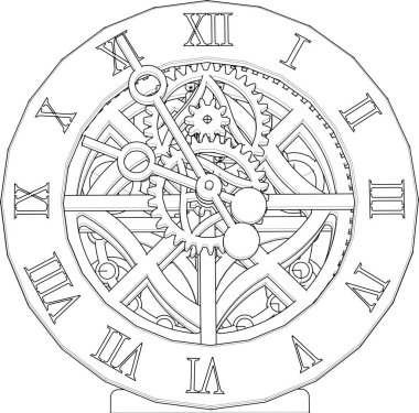 Vektör çizimi. Beyaz arkaplanda eski bir cep saati