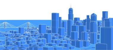 Şehir manzarasının 3 boyutlu resmi