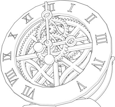 Beyaz pusula ile siyah-beyaz klasik pusula. vektör illüstrasyonu