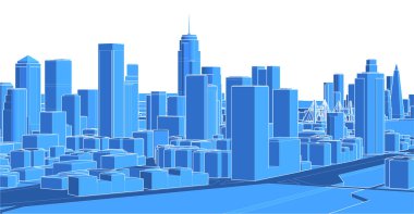 Binalar ve şehirli vektör şehir alanı