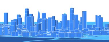 Şehrin 3 boyutlu silüeti