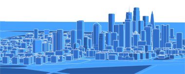 3D illüstrasyon - şehir silüeti