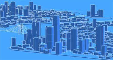 Şehir mimarisinin 3 boyutlu canlandırması
