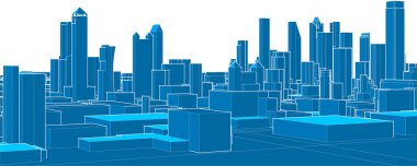 Şehir binalarının 3 boyutlu resmi