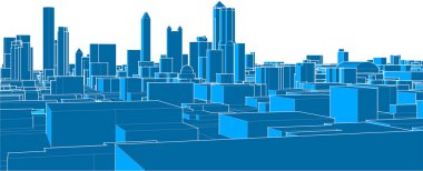 Şehir perspektifinin 3 boyutlu canlandırması