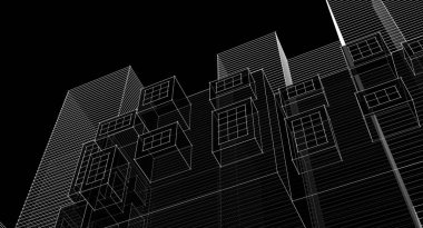 3d mimari sanat, vektör illüstrasyonu