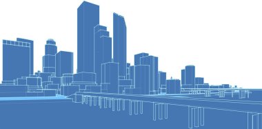 3d mimari sanat, vektör illüstrasyonu