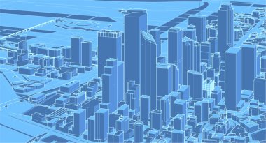 3d şehir modeli 3d illüstrasyon