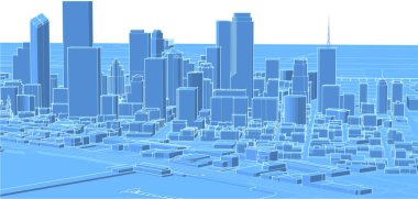 soyut şehir manzarası 3D görüntüleme