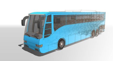 modern şehir otobüsü kırpma yolu ile beyaz arkaplanda izole edildi