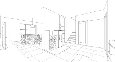 Modern mutfakta rahat bir oturma odasının tasarım ve kira için güzel bir kirası var..