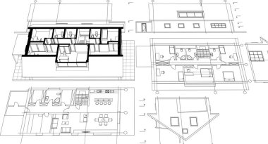 3d mimari sanat, vektör illüstrasyonu