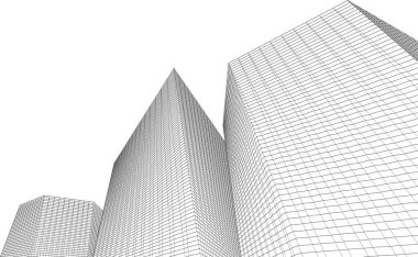 Mimari sanat konseptinde soyut çizgiler, minimum geometrik şekiller.