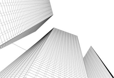 Mimari sanat konseptinde soyut çizgiler, minimum geometrik şekiller.