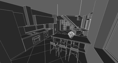 3D mimari proje, dijital duvar kağıdı