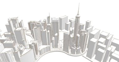 soyut mimari duvar kağıdı tasarımı, dijital konsept arkaplan