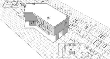 ev mimarisi proje taslağı 3D oluşturma