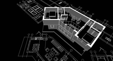 mimari binası 3d illüstrasyon